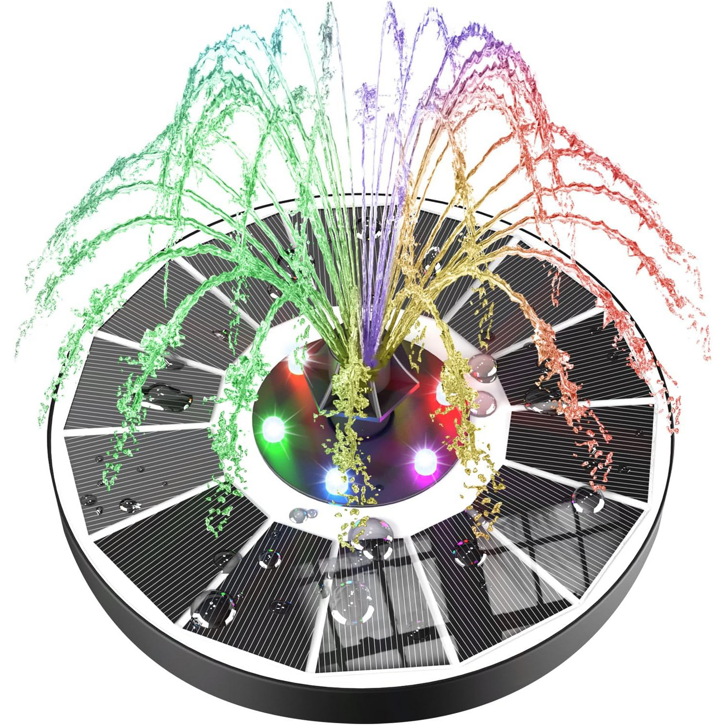 Solar Fountain – Upgraded Glass Panel Floating Bird Bath Fountain for Garden & Pond