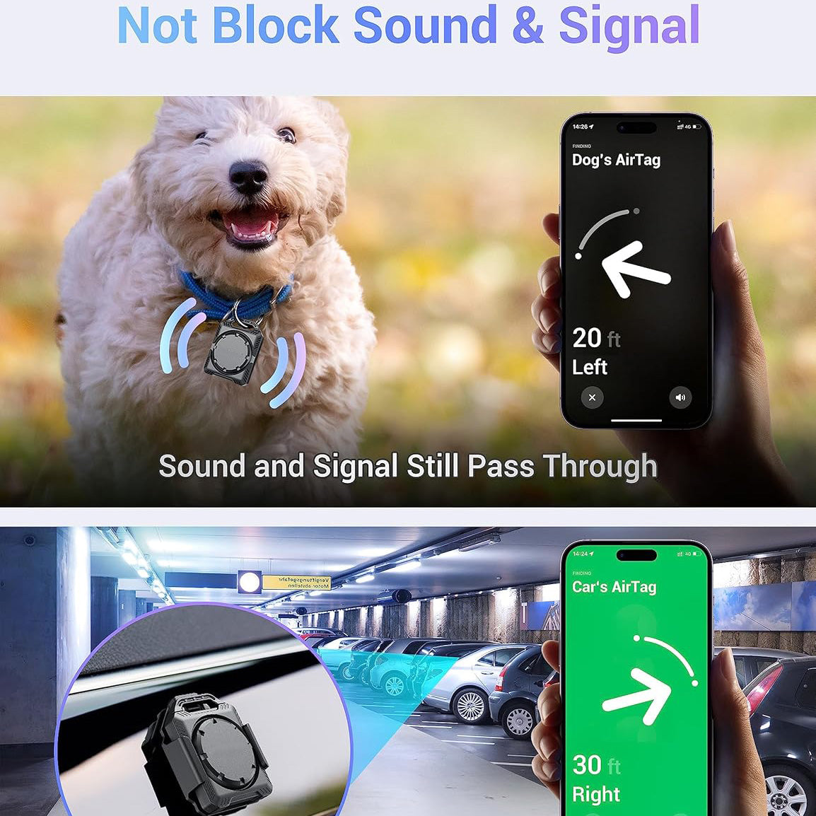 4-Pack Safety  Holder Case with Keychain, 3M Adhesive Mount and Strap, IPX8 Waterproof