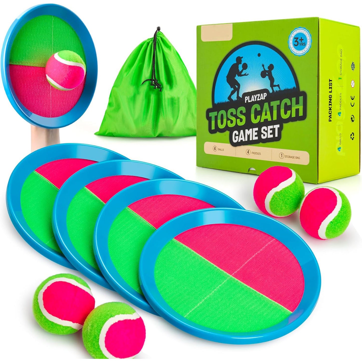 Toss and Catch Ball Set – Ultra-Sturdy ABS Paddle Game for Kids & Family Outdoor Fun