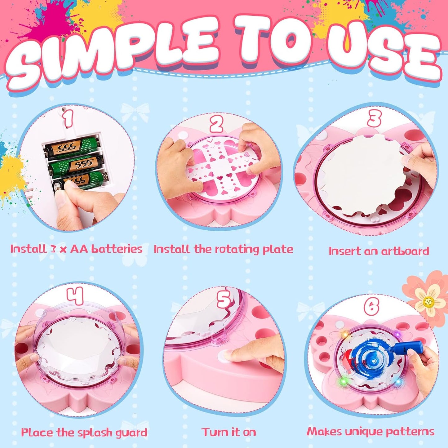 Paint Spin Art Machine Kit for Girls Boys, Arts Crafts for