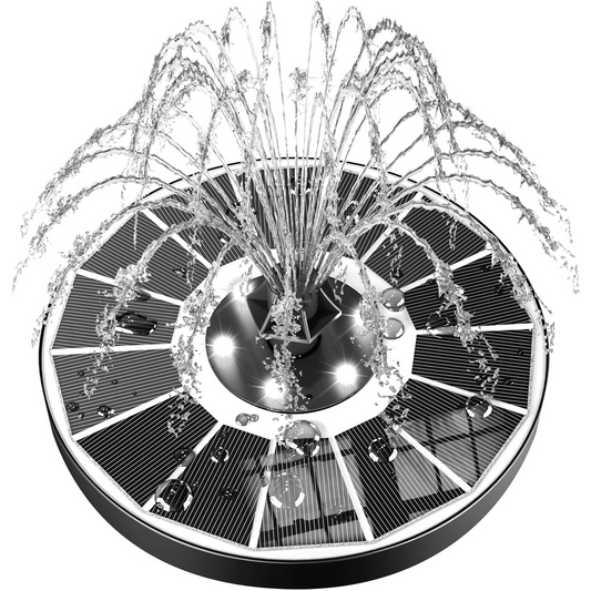 Solar Fountain – Upgraded Glass Panel Floating Bird Bath Fountain for Garden & Pond