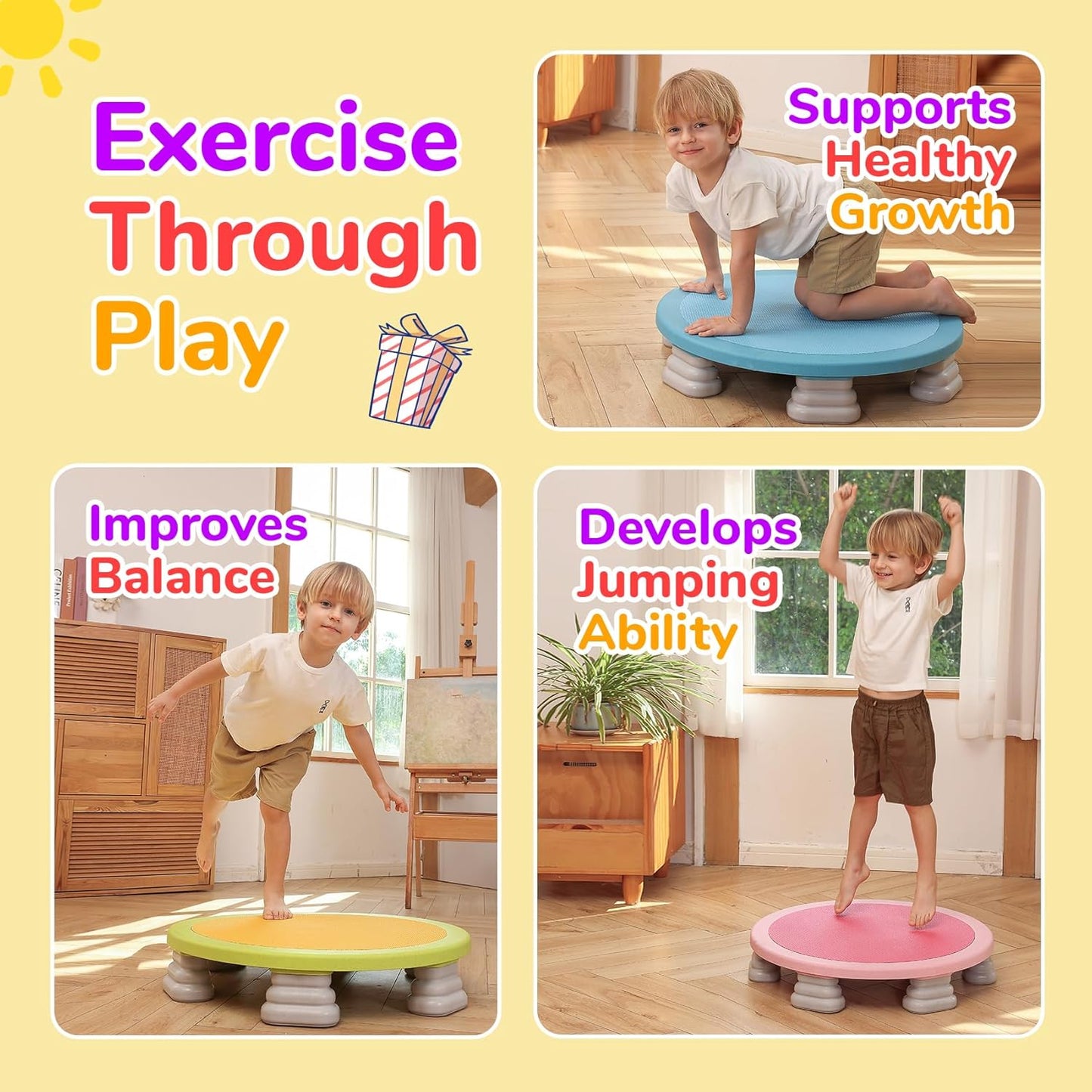 Children's Mini Trampoline – 25-Inch Indoor/Outdoor Jumping Toy for Preschool Kids Aged 6 and Up