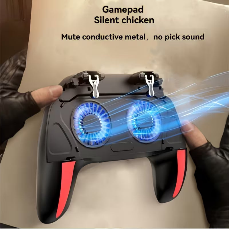 Dual Cooling Fan Mobile Game Controller with Quad Triggers & Ergonomic Grip