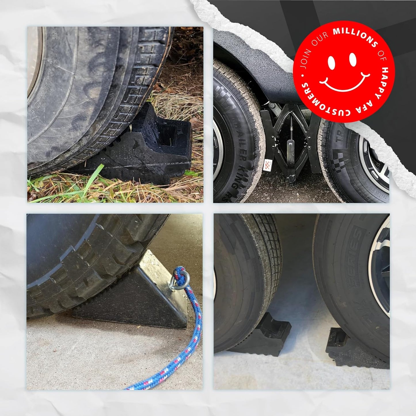 Heavy-Duty Wheel Chocks for Cars, RVs, Trucks & Trailers (Up to 8T G.V.W.)