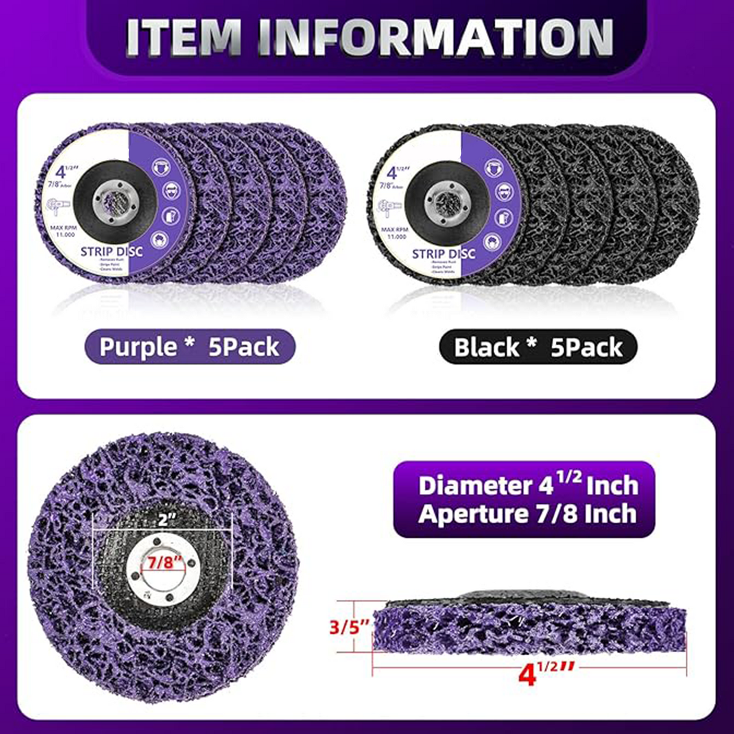 Pack of 10 4-inch quick paint removal grinding wheels, suitable for angle grinders.