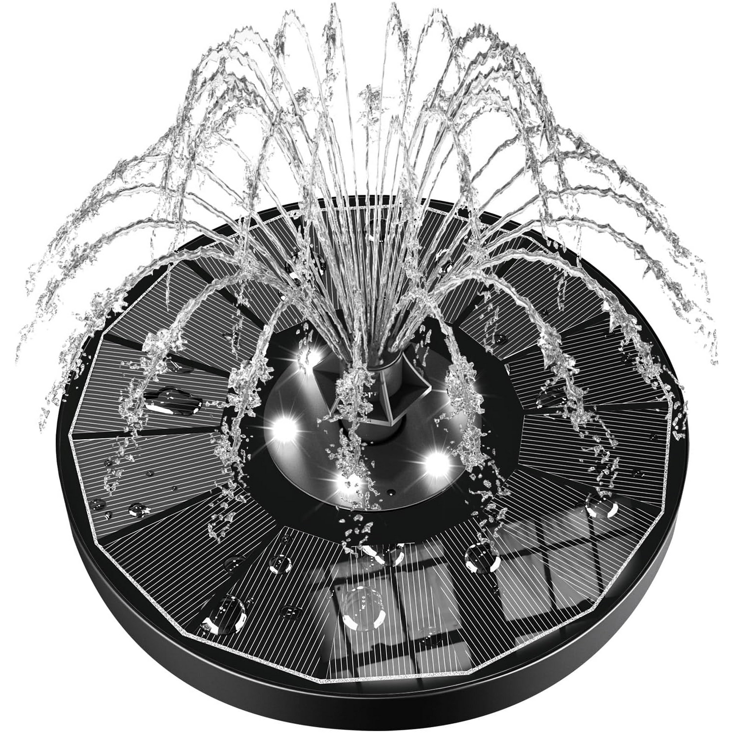 Solar Fountain – Upgraded Glass Panel Floating Bird Bath Fountain for Garden & Pond