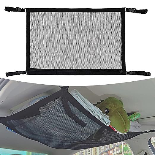 Car roof net bag, 35.43 inches x 25.59 inches adjustable car roof storage net