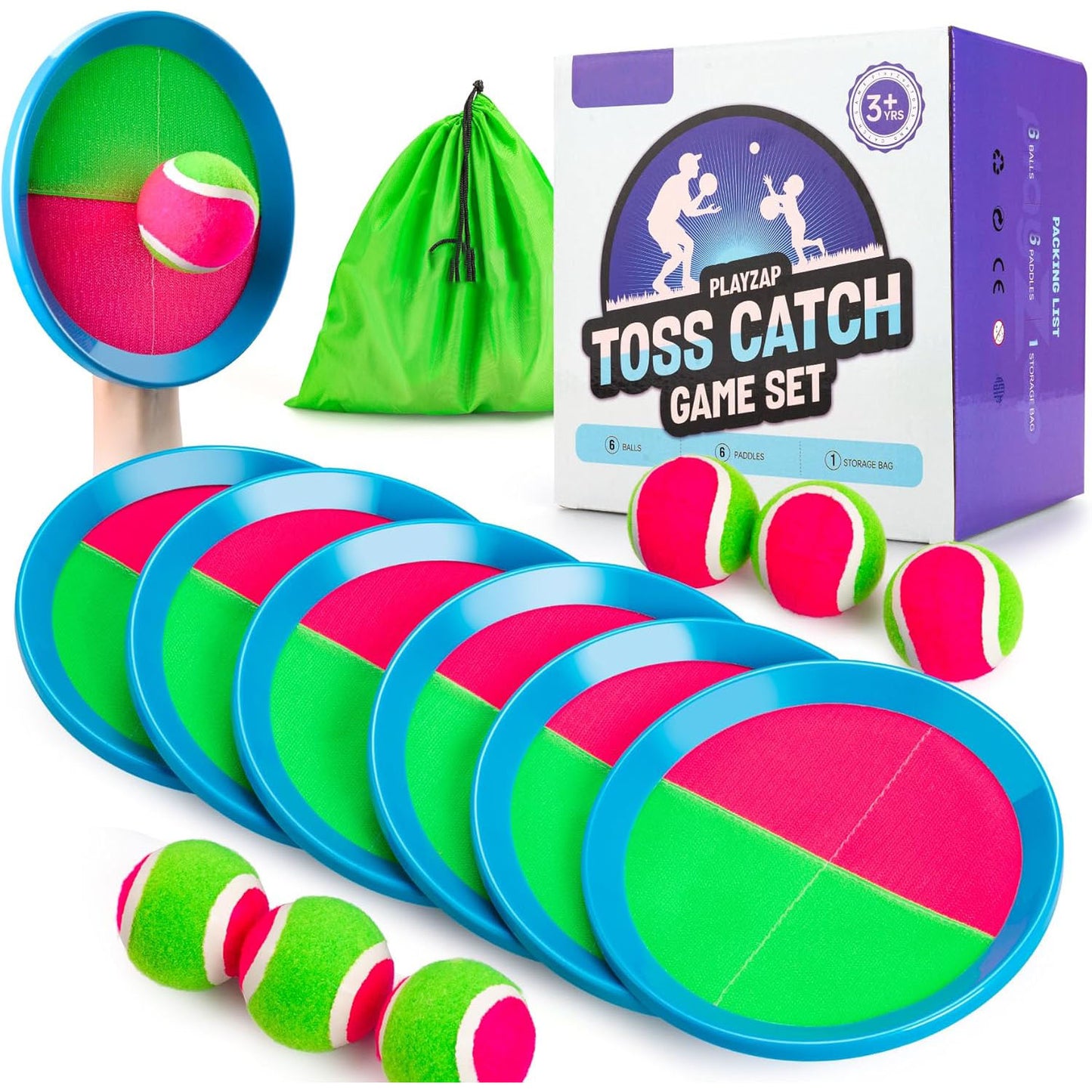 Toss and Catch Ball Set – Ultra-Sturdy ABS Paddle Game for Kids & Family Outdoor Fun