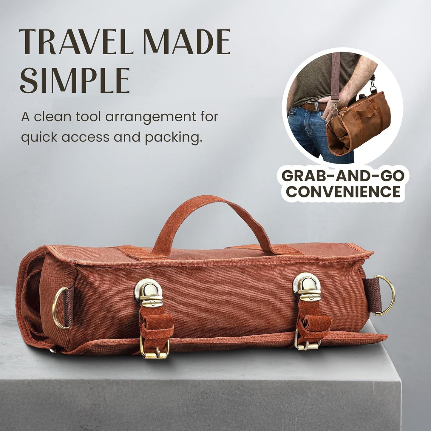 Travel Bartender Kit | Professional 17-Piece Copper Bar Tools Set with Portable Bar Bag