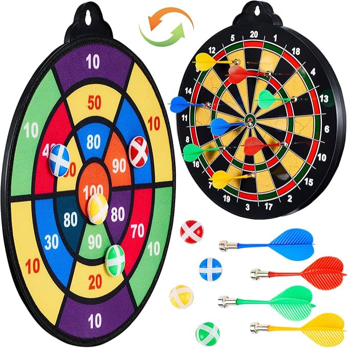 2-in-1 Magnetic Dart Board Game Set for Kids