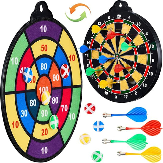 2-in-1 Magnetic Dart Board Game Set for Kids