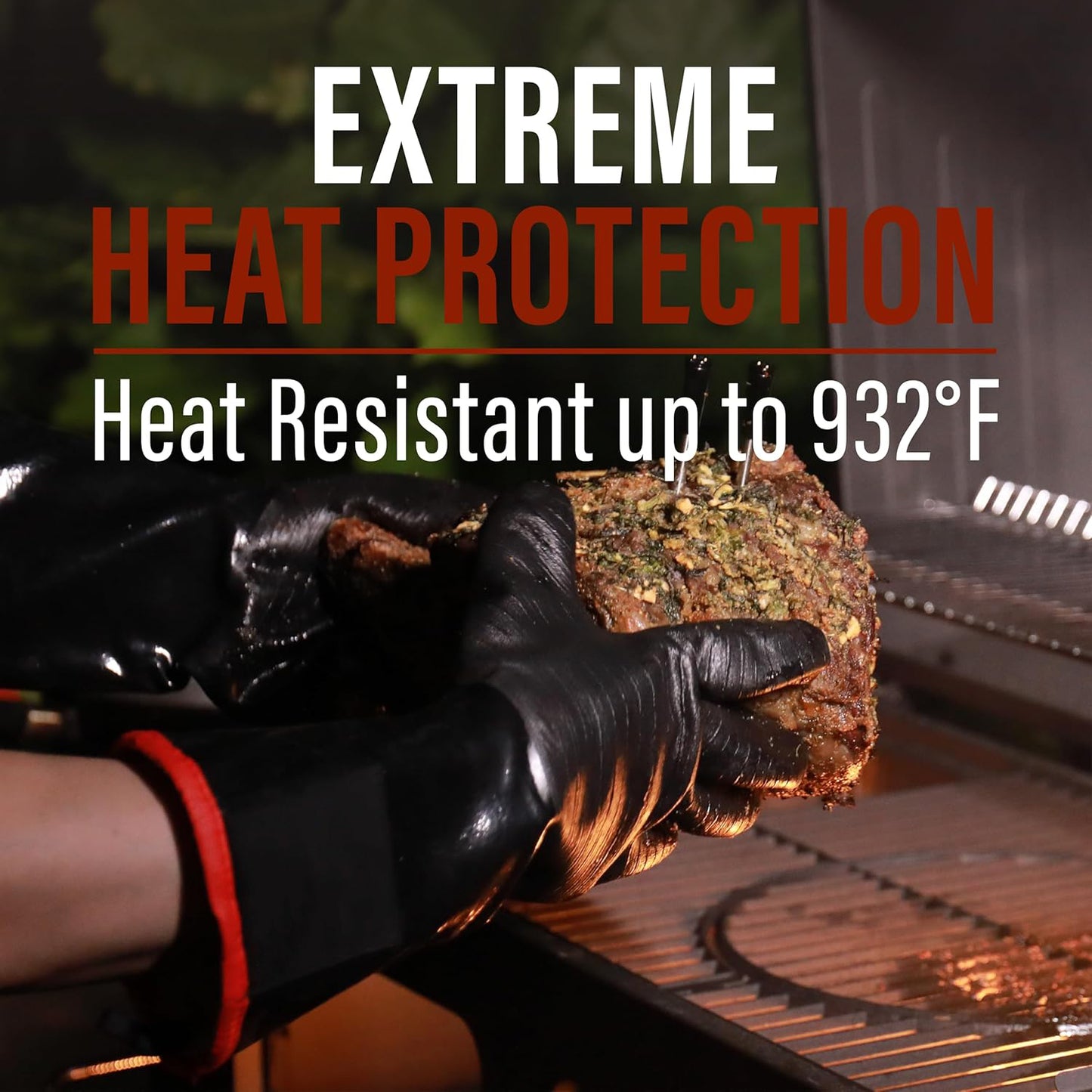 High-Temperature BBQ Gloves – Oil & Water Resistant, Perfect for Smoking, Grilling
