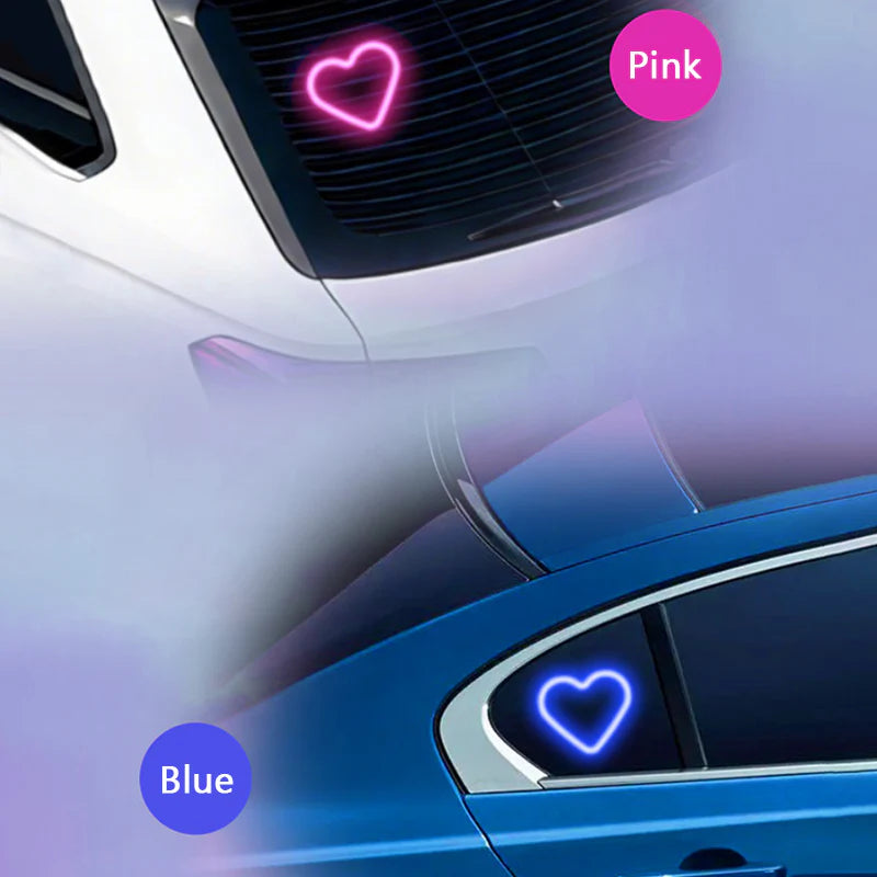 Car Window Ambient Light – Solar Powered, No Wiring, Heart-Shaped Neon Light
