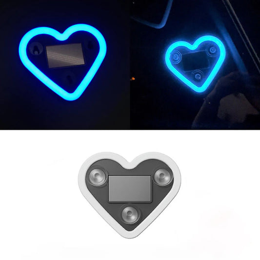 Car Window Ambient Light – Solar Powered, No Wiring, Heart-Shaped Neon Light
