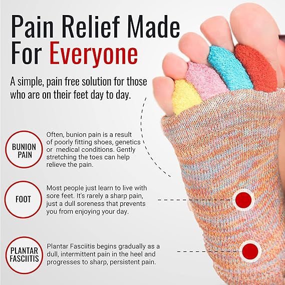 Unisex Foot Correction Socks | With Toe Separator, Relieves Foot Pain, Comfortable and Soothing