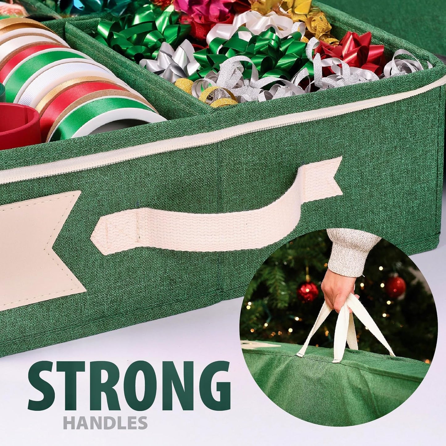 Gift Wrapping Paper Storage Organizer – Portable Case with 6 Compartments