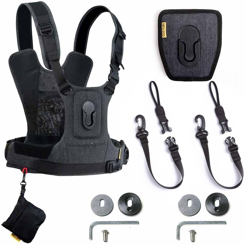 Single Camera Vest Harness System — Grey Professional Dual-Camera Quick-Switch Carrier