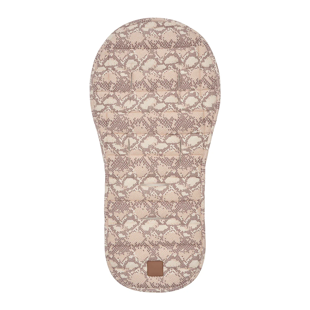 Natural Striped Universal Linen Stroller Pad – Hypoallergenic, Temperature-Regulating