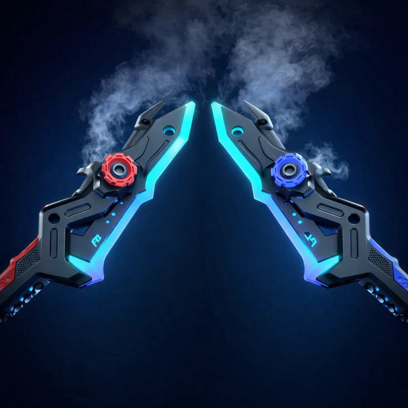 LED Laser Axe Sword Toy – Dual-Mode Smoke, Sound Effects, Samurai Sword with RGB Lights
