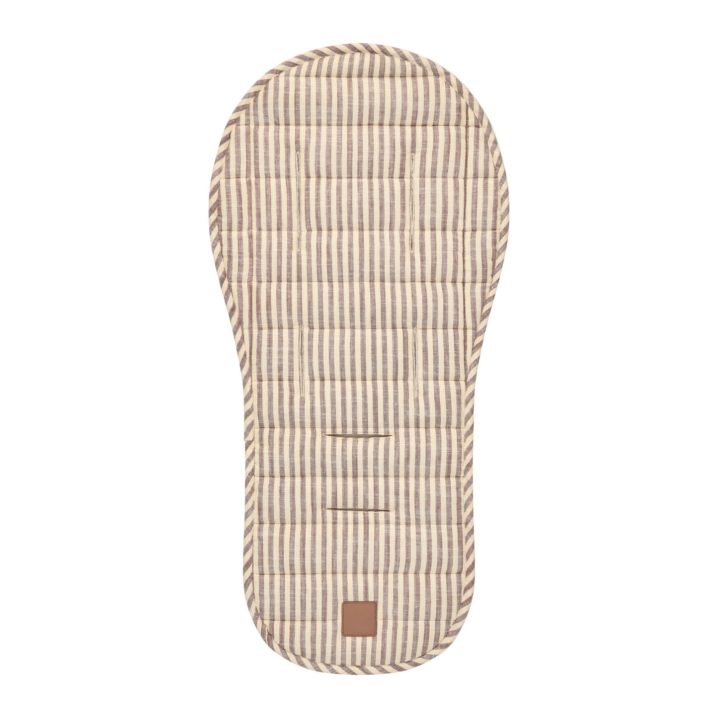 Natural Striped Universal Linen Stroller Pad – Hypoallergenic, Temperature-Regulating
