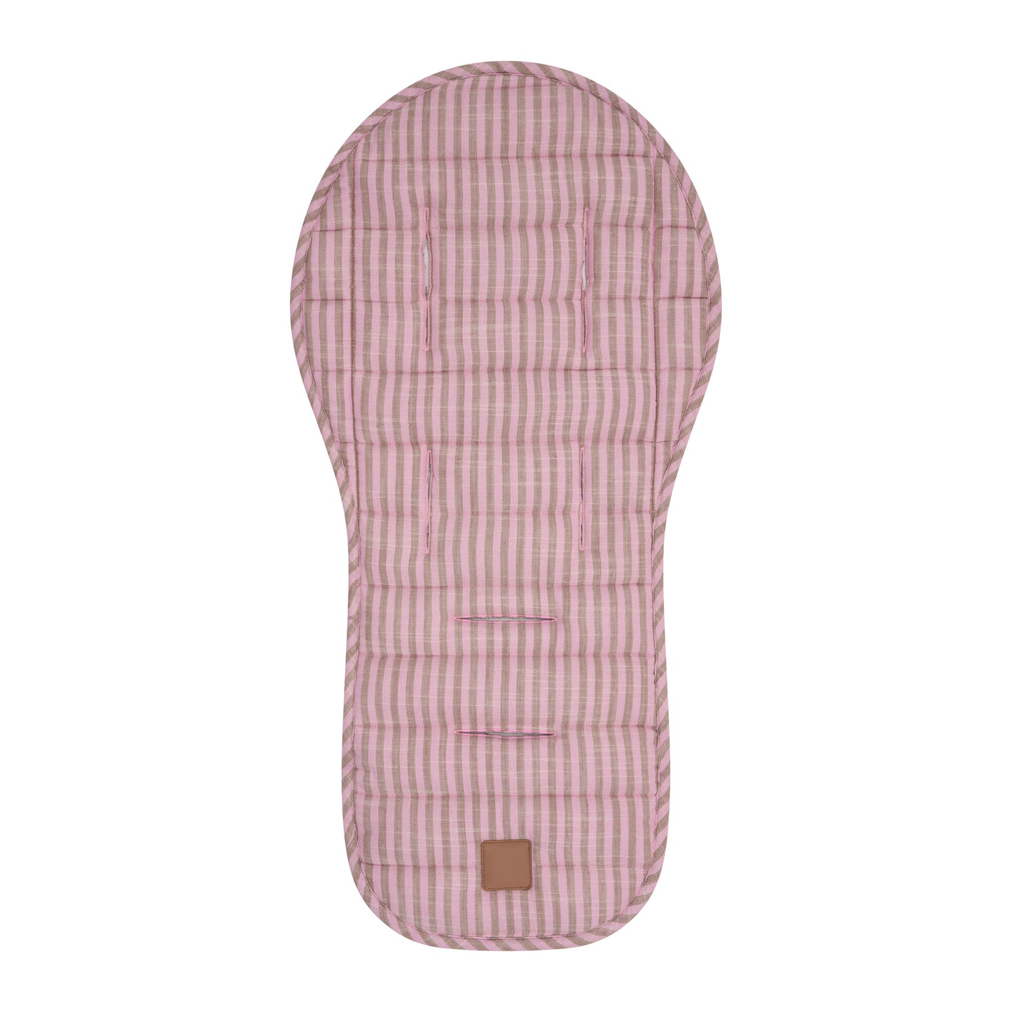 Natural Striped Universal Linen Stroller Pad – Hypoallergenic, Temperature-Regulating