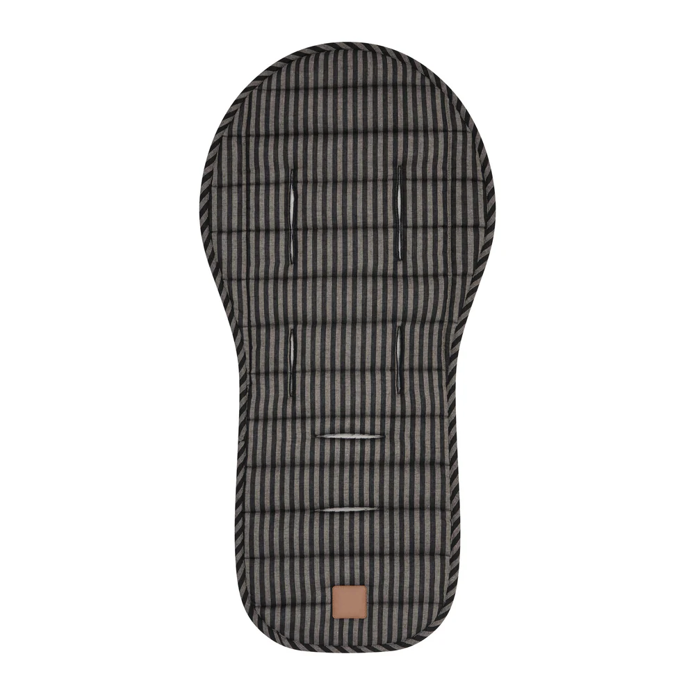 Natural Striped Universal Linen Stroller Pad – Hypoallergenic, Temperature-Regulating