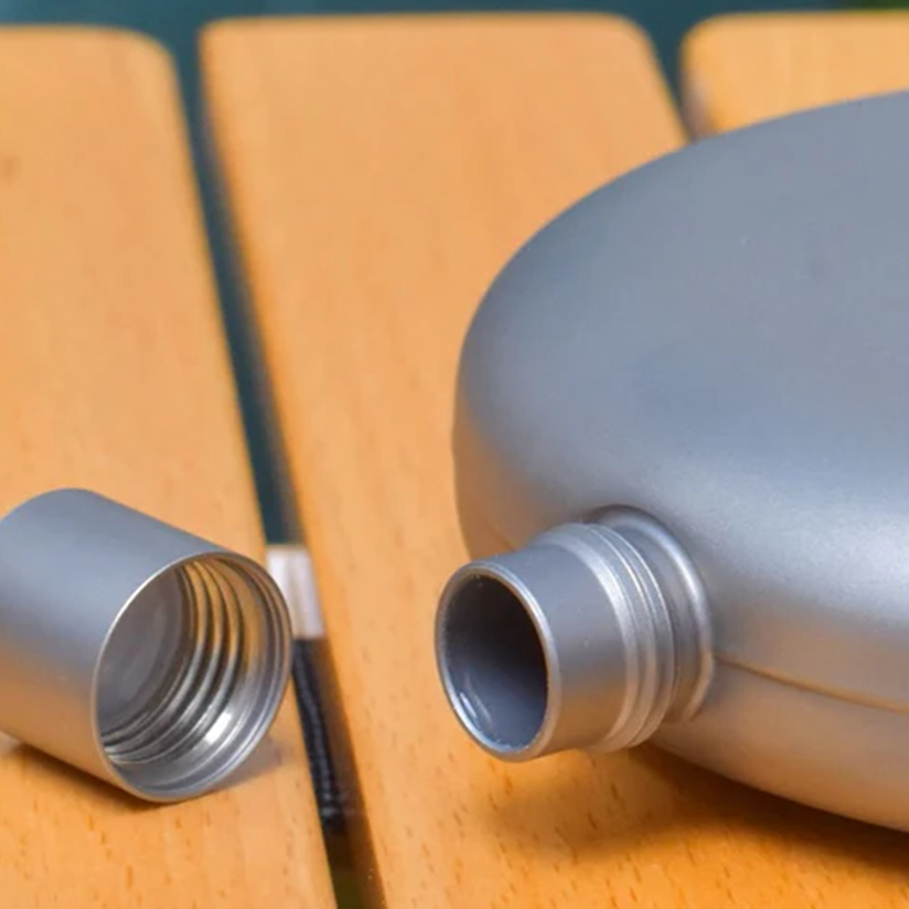 Pure Titanium Mini Flask: A stylish carrying bottle for whiskey and spirits