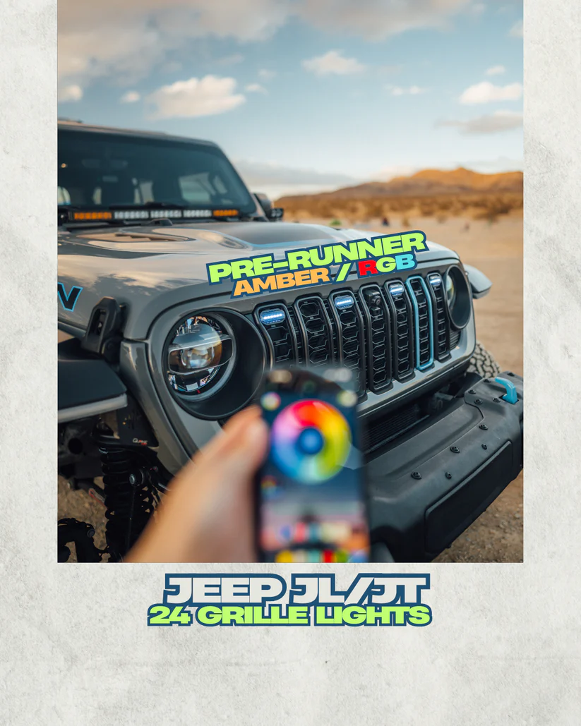 Prerunner Amber/RGB Grille Lights for 24-25 JL JT Grilles