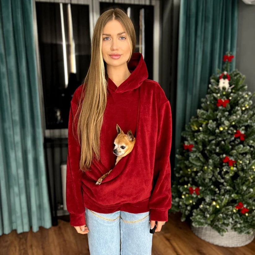 Olive Fleece Kangaroo Hoodie — Adult Oversized Casual Winter Sweatshirt