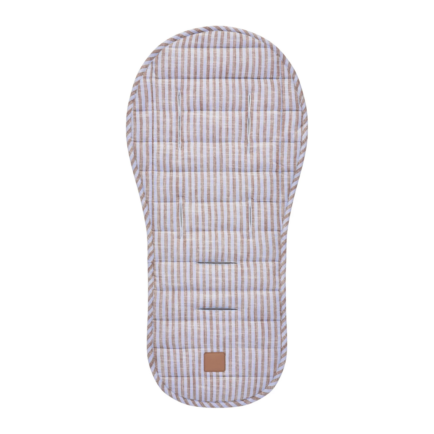 Natural Striped Universal Linen Stroller Pad – Hypoallergenic, Temperature-Regulating