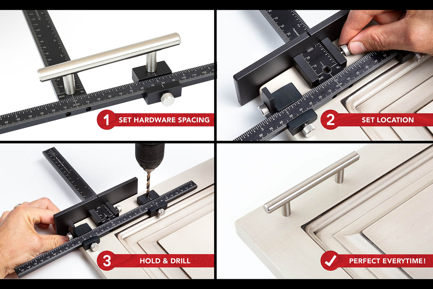 Drill guides require no clamps or markings
