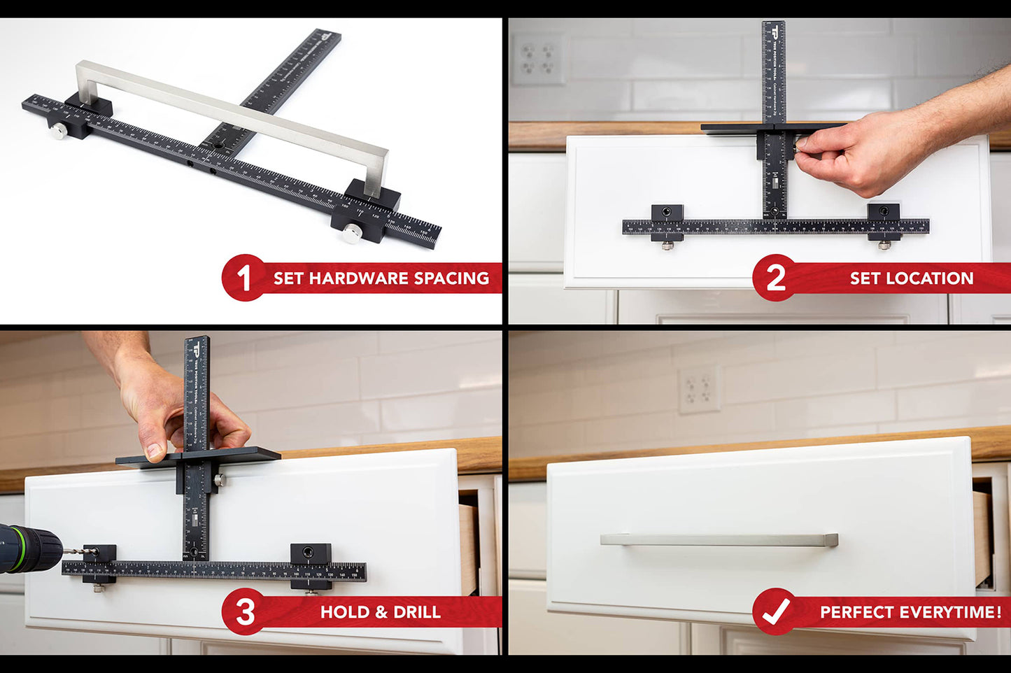 Drill guides require no clamps or markings