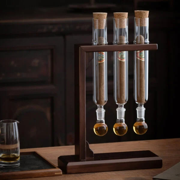 Flavor Infuser Cigar Box Set, Three-Tube Cigar Rack for Unique Flavor Experience