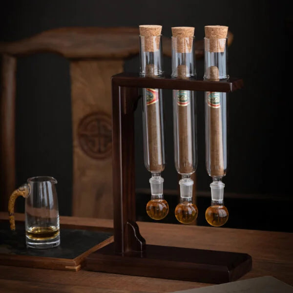 Flavor Infuser Cigar Box Set, Three-Tube Cigar Rack for Unique Flavor Experience