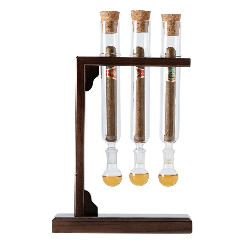 Flavor Infuser Cigar Box Set, Three-Tube Cigar Rack for Unique Flavor Experience