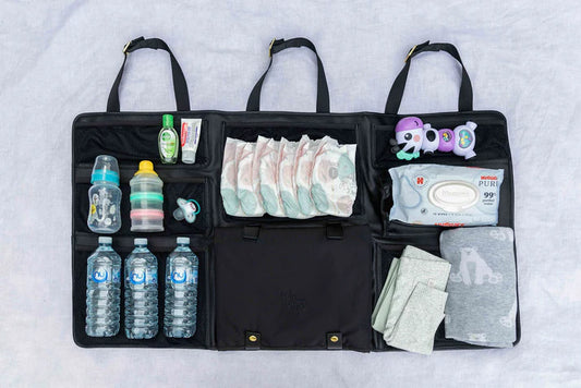 Original in-car baby changing table and storage organizer