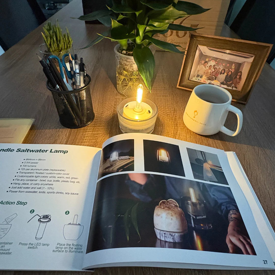 Saltwater Candle Lamp – Portable and eco-friendly LED emergency light
