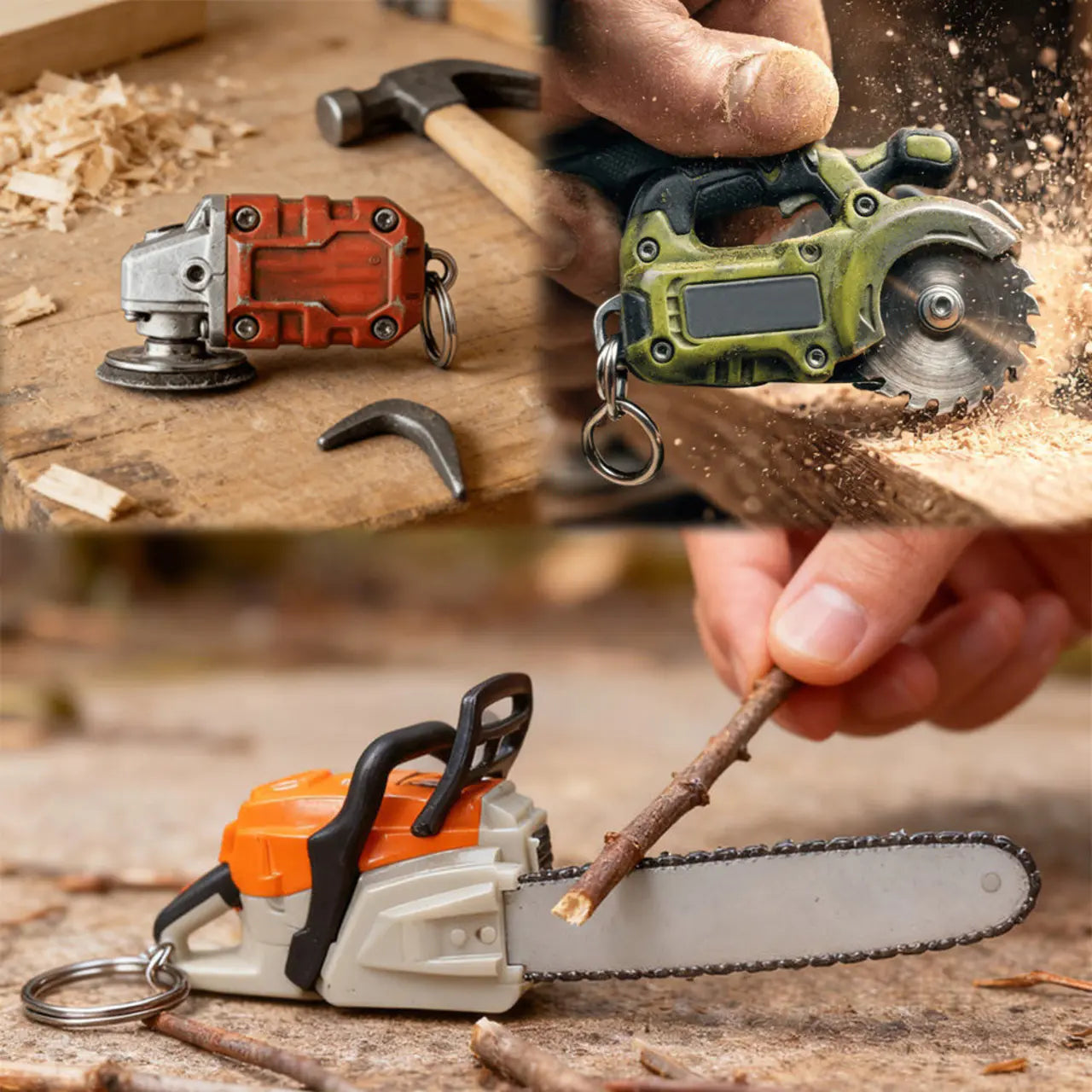 Mini Multi-Functional Electric Tool Keychain Set