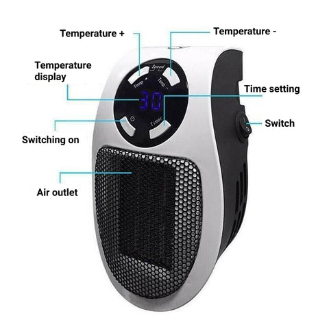Compact Electric Space Heater with Digital Thermostat