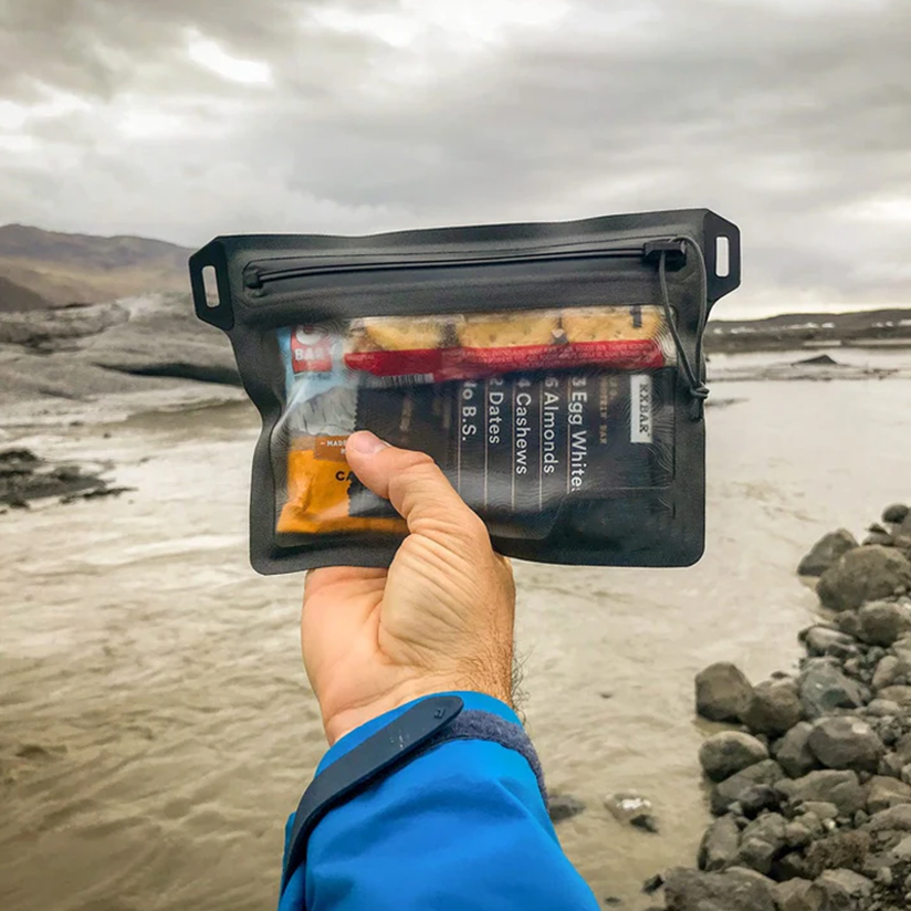 Visible waterproof bag with tight zipper closure