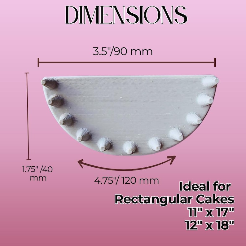 Cake Decorating Piping Guide Tool Set: 3D Printed Swag Guides