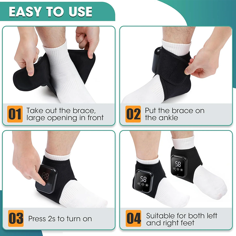 Ankle support massager with heating and vibration