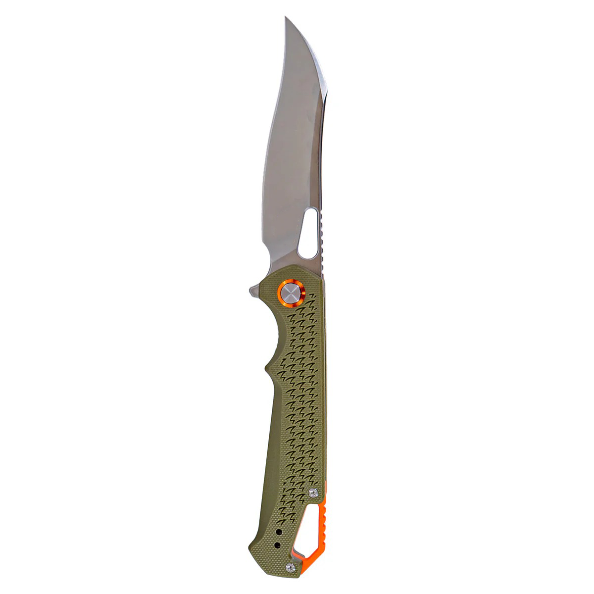 Folding EDC Knife – D2 Steel, Olive Green G10 Handle, Liner Lock