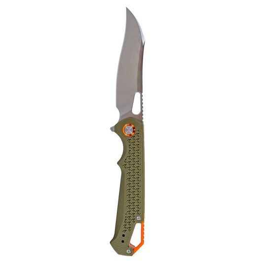Folding EDC Knife – D2 Steel, Olive Green G10 Handle, Liner Lock