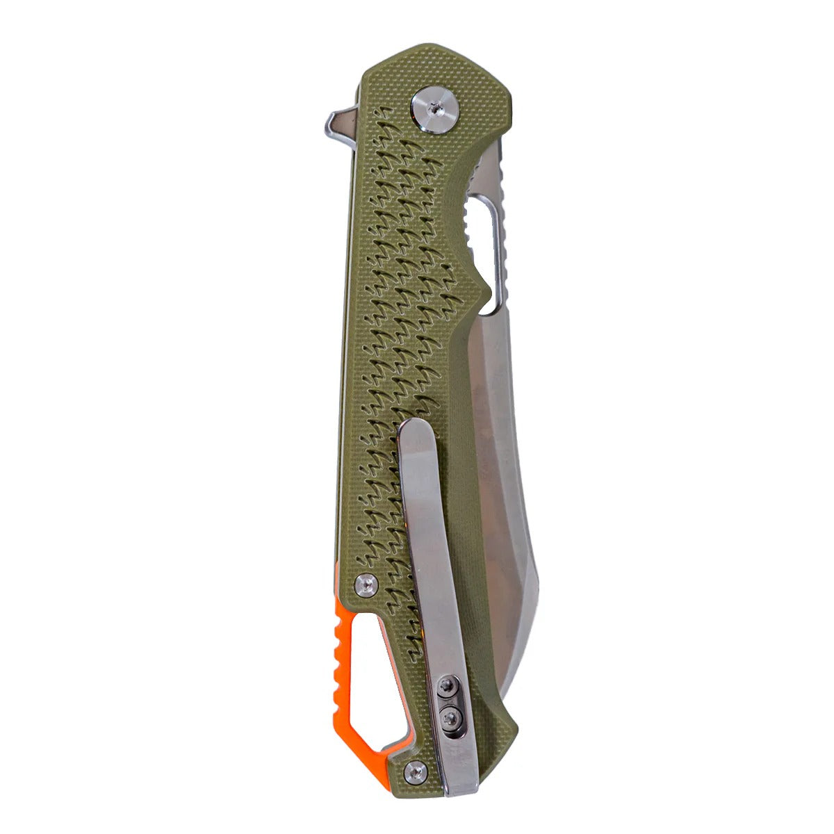 Folding EDC Knife – D2 Steel, Olive Green G10 Handle, Liner Lock