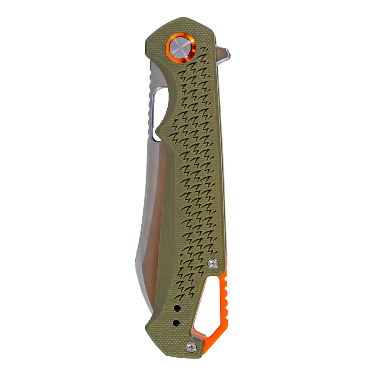 Folding EDC Knife – D2 Steel, Olive Green G10 Handle, Liner Lock