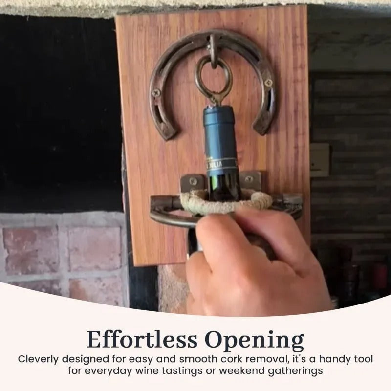 Horseshoe Bottle Opener – Rustic Wall Decor & Unique Wine Gift