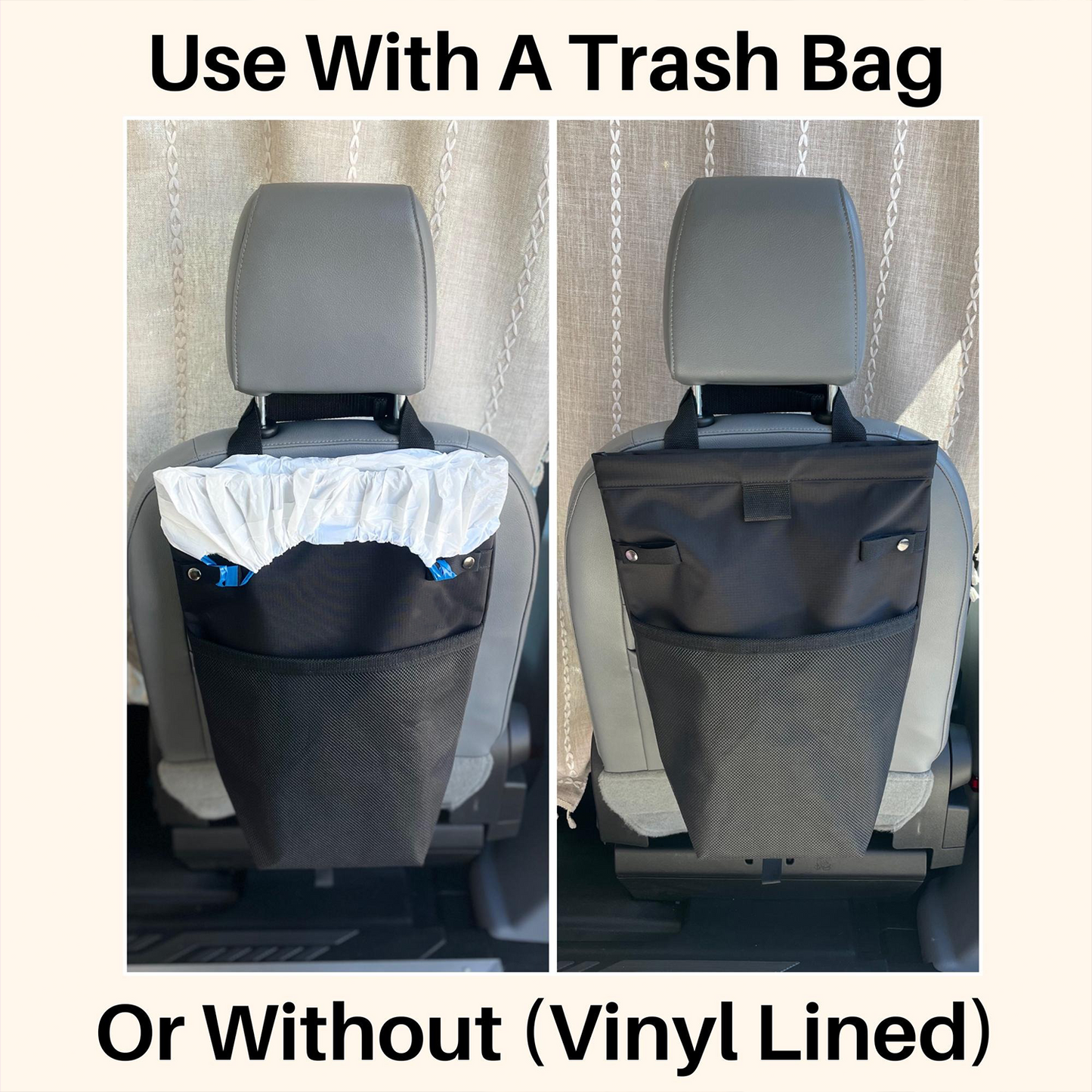 Seat back laundry bag