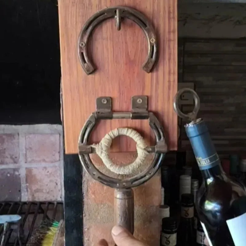 Horseshoe Bottle Opener – Rustic Wall Decor & Unique Wine Gift