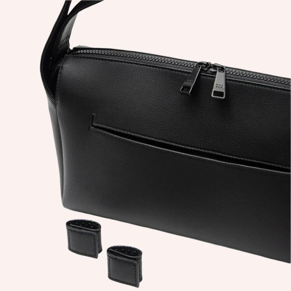 Stroller Organizer Bag – Vegan Leather Storage with Convertible Shoulder Strap